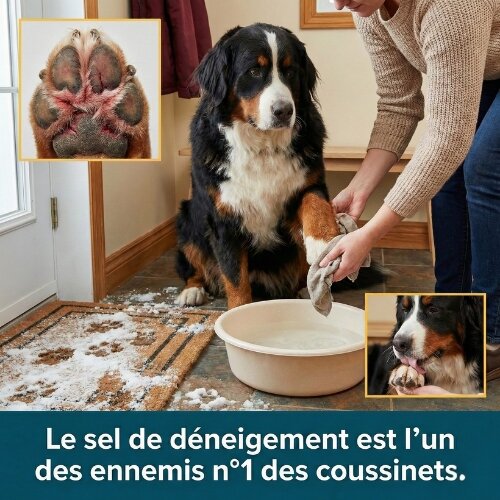 danger sel neige chien