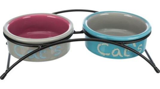 Gamelle double avec support anti dérapant