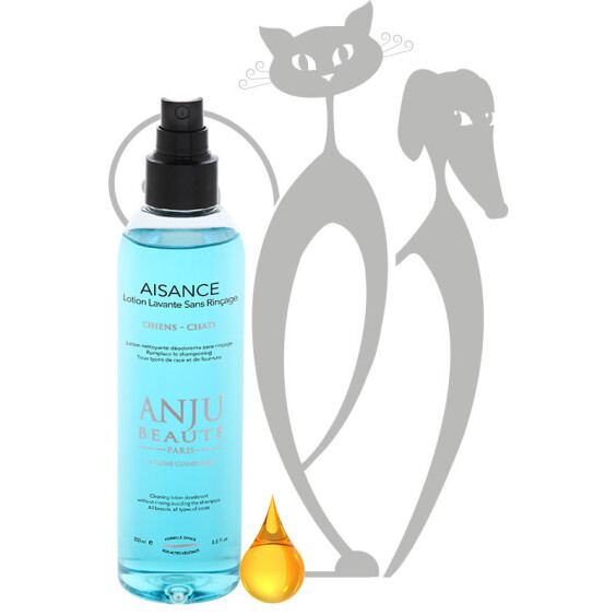 Shampoing lotion lavante sans rinçage pour chien et chat spray Aisance Anju Beauté