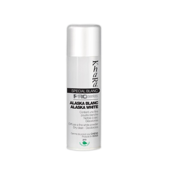 Shampoing sec chien poil blanc spray blancheur Alaska Khara