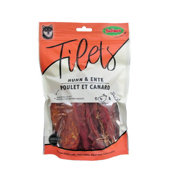 Friandise Filets de poulet canard pour chien Bubimex