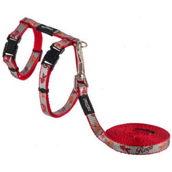 Harnais avec laisse ReflectoCat rouge
