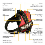 Julius K9 Harnais Power rouge
