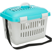 Cage de transport chat et chien gris bleu