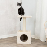 Petit arbre à chat et chaton beige