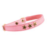 Collier en cuir Étoiles rose