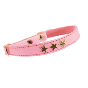 Collier en cuir Étoiles rose