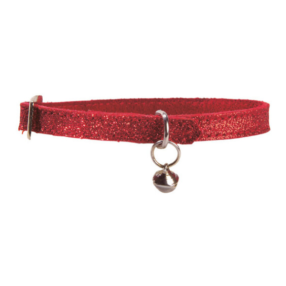 Collier chat Paillette rouge