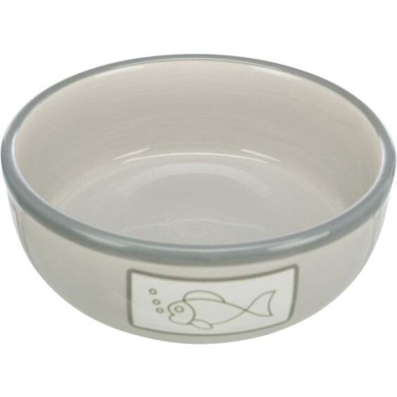 Gamelle poisson chat gris