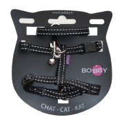 Kit harnais et laisse pour chat noir anti-fugue
