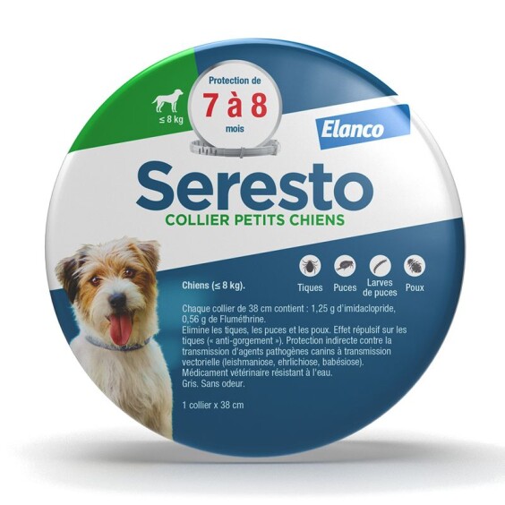 Seresto Collier antiparasitaire petit chien jusqu'à 8 kg