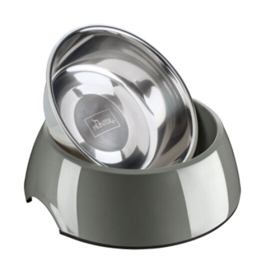 Gamelle ronde mélaminé design grise Hunter