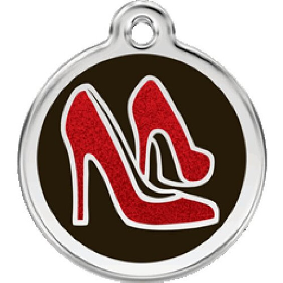 Médaille pailletée noire Chaussures rouges