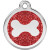 Médaille pailletée Red Dingo rouge motif Os 
