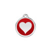 Médaille pailletée rouge motif cœur