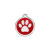 Médaille personnalisable pour chien : pailletée Red Dingo rouge motif Patte
