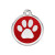 Médaille personnalisable pour chien : pailletée Red Dingo rouge motif Patte