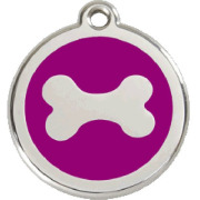 Médaille purple motif os pour chien personnalisée