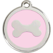 Médaille avec gravure rose clair motif Os