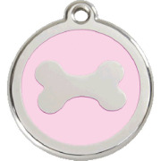 Médaille gravée rose clair motif os