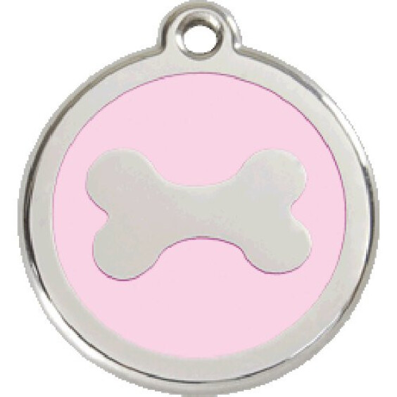 Médaille gravée rose clair motif os