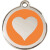 Médaille personnalisée orange motif Cœur pour chien