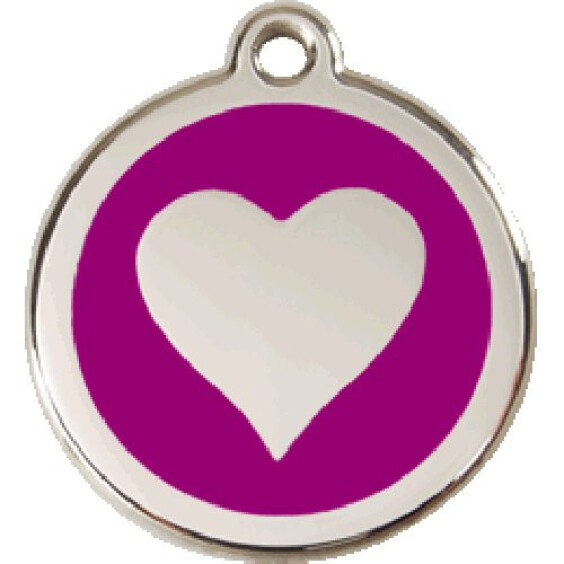 Médaille gravure profonde garantie motif cœur violet