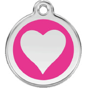 Médaille rose motif Cœur avec gravure