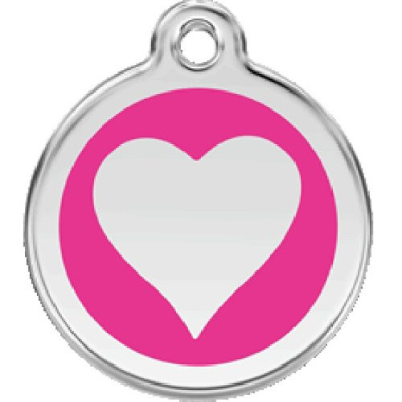 Médaille rose motif Cœur avec gravure
