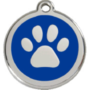 Médaille pour chien bleue motif patte