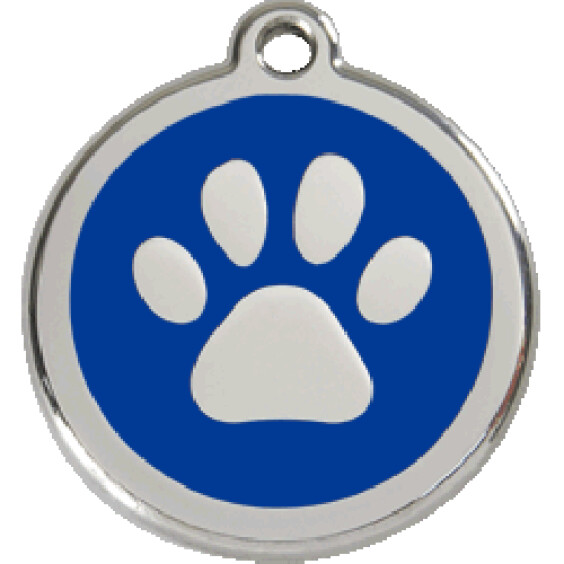 Médaille pour chien bleue motif patte