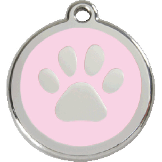 Médaille avec gravure rose clair motif patte