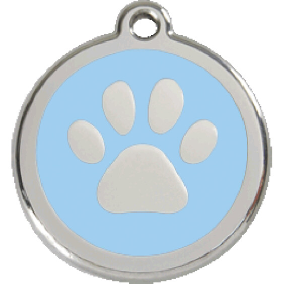 Médaille personnalisée bleu clair motif patte