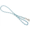 Laisse longue ronde en corde bleue