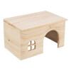 Maison plate en pin pour cochon d'Inde