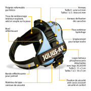 Julius K9 Harnais Power bleu foncé