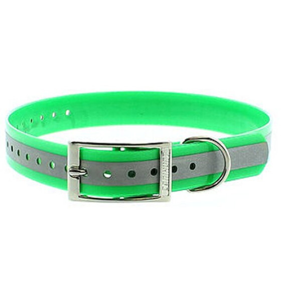 Collier polyuréthane vert réfléchissant taille 65 Canihunt