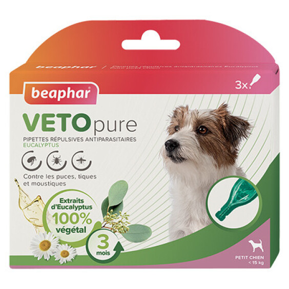 Pipettes répulsives antiparasitaires Veto Pure petit chien Beaphar
