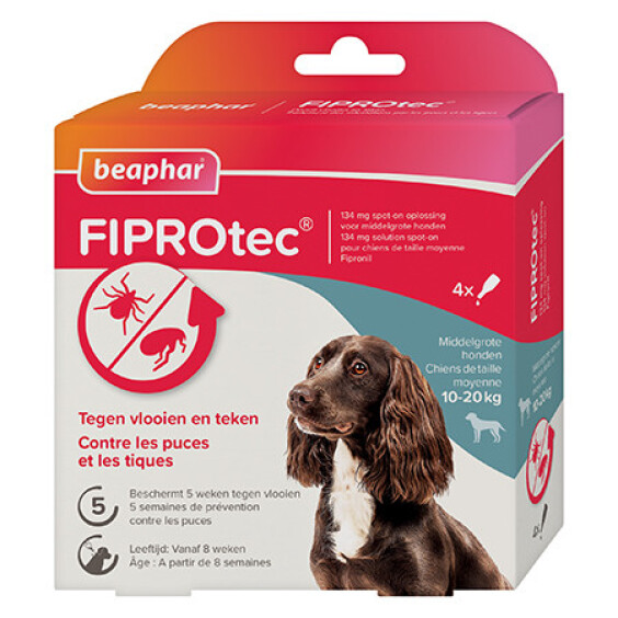 Pipette anti-tique et anti-puce Fiprotec chien moyen Beaphar