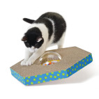 Griffoir carton avec balle 2 en 1 pour chat
