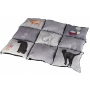 Couverture chat Patchwork gris