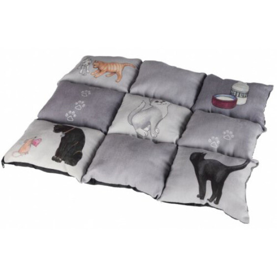 Couverture chat Patchwork gris