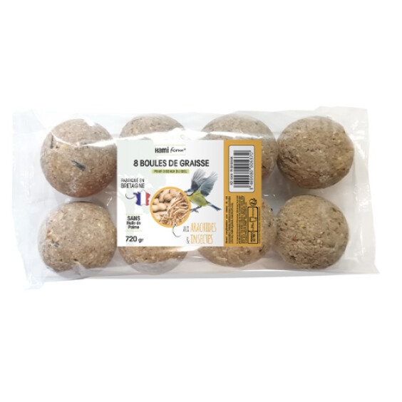 Hami Form Boules de graisse x 8 arachides et insectes