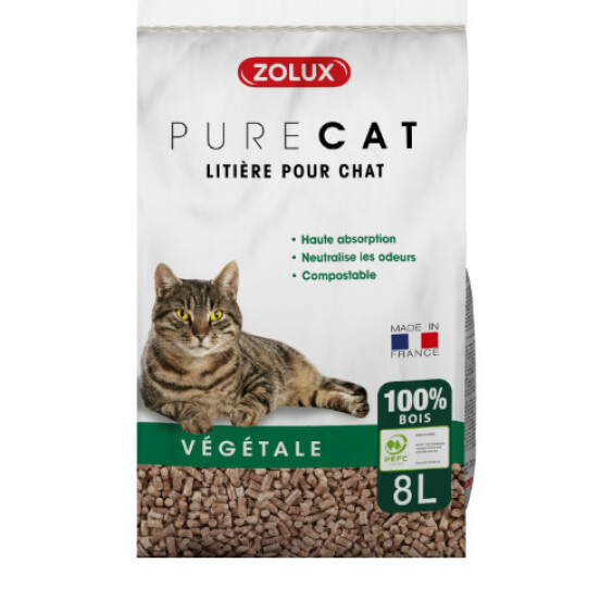Litière chat végétale naturelle 8 L