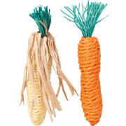 2 jouets rongeur en paille