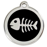 Médaille noire motif poisson