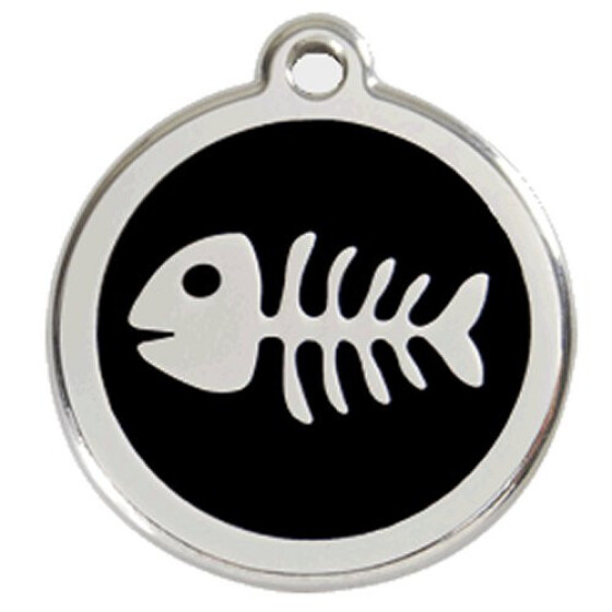 Médaille noire motif poisson