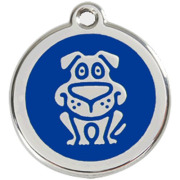 Médaille bleue motif chien