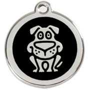 Médaille noire motif chien