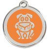 Médaille orange motif Chien